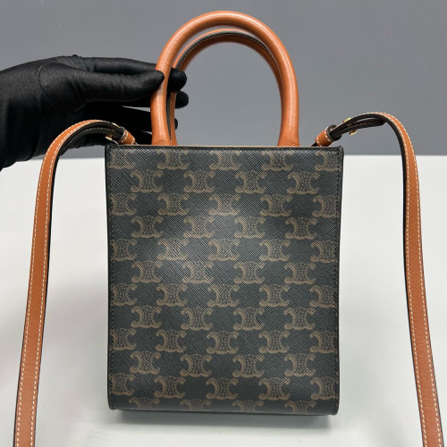 Celine Nano Vertical Cabas Triomphe Brown Black White