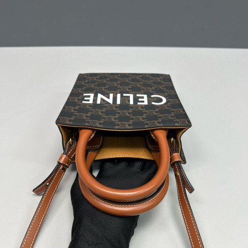 Celine Nano Vertical Cabas Triomphe Brown Black White