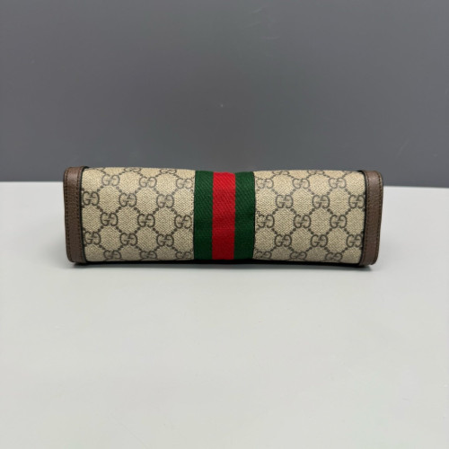 Gucci Web Small Ophidia Chain Shoulder Bag GG Supreme Monogram Calfskin Beige Brown