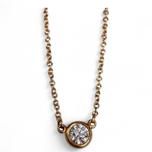 Tiffany & Co. Necklace 18K Rose Gold Strass Rose