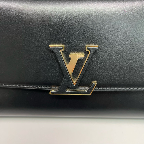 Louis Vuitton Capucines Wallet On Chain Calfskin Black