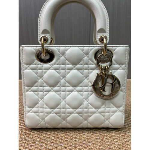 Dior Small Lady Dior Lambskin White