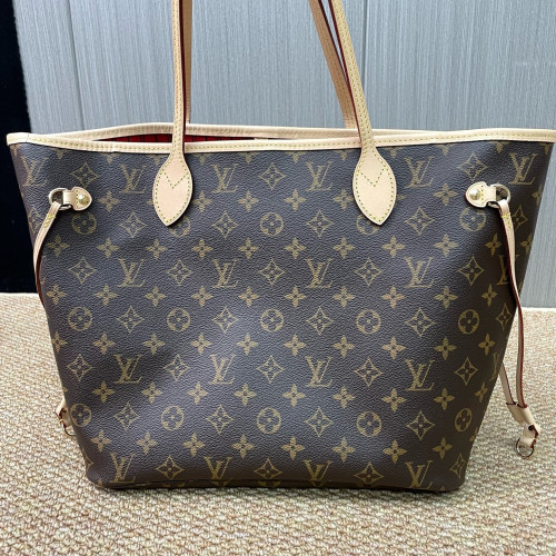 Louis Vuitton Neverfull MM Monogram Red Brown