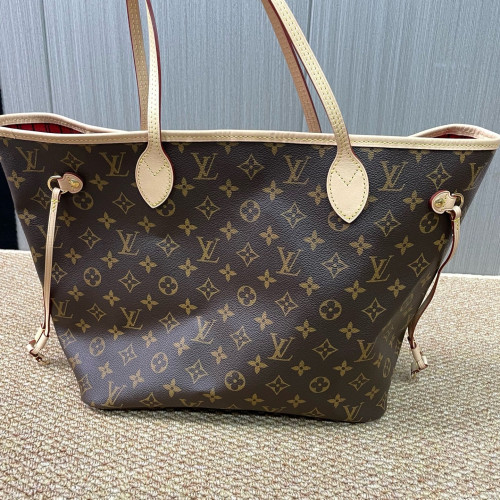 Louis Vuitton Neverfull MM Monogram Red Brown