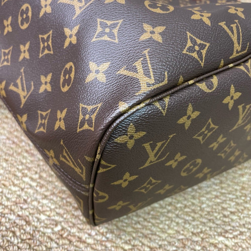 Louis Vuitton Neverfull MM Monogram Red Brown