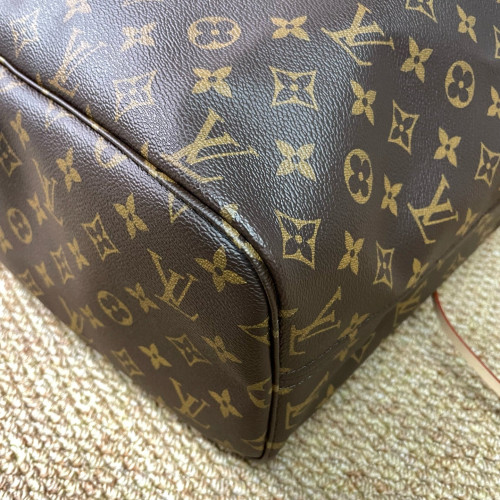 Louis Vuitton Neverfull MM Monogram Red Brown