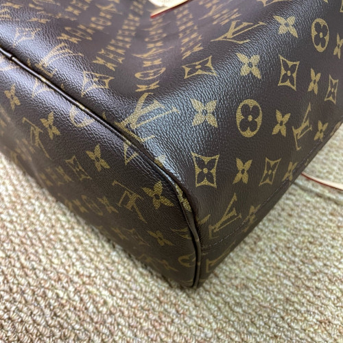 Louis Vuitton Neverfull MM Monogram Red Brown