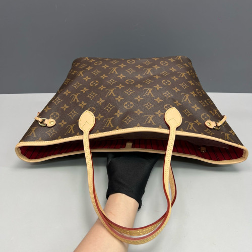 Louis Vuitton Neverfull MM Monogram Red Brown