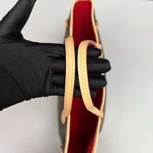 Louis Vuitton Neverfull MM Monogram Red Brown