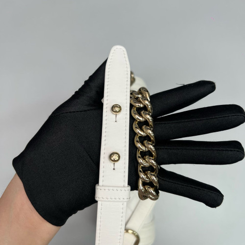 Chanel Quilted Medium Boy Flap Calfskin White