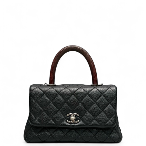Chanel Quilted Small Coco Handle Caviar Black