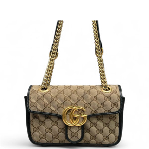 Gucci Mini GG Marmont GG Supreme Monogram Brown Black