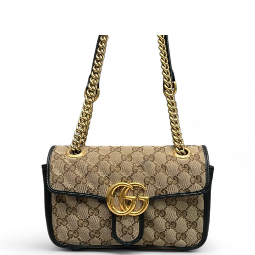 Gucci Mini GG Marmont GG Supreme Monogram Brown Black