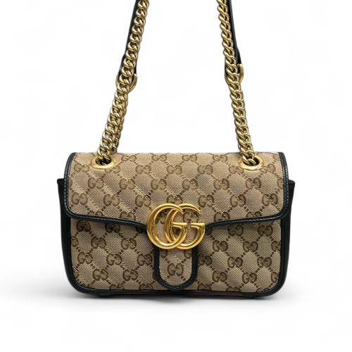 Gucci Mini GG Marmont GG Supreme Monogram Brown Black