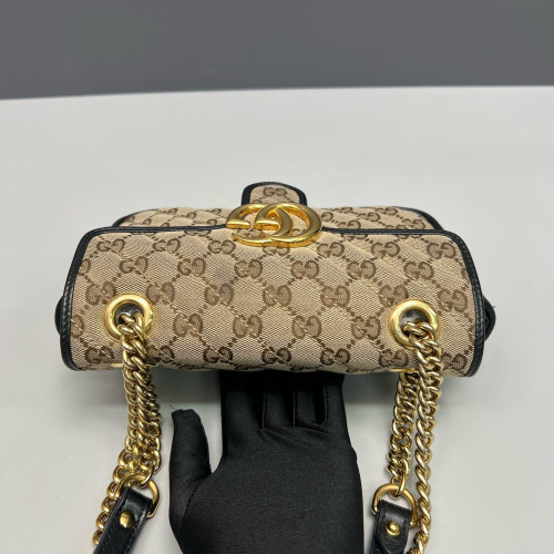 Gucci Mini GG Marmont GG Supreme Monogram Brown Black