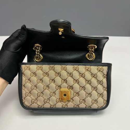 Gucci Mini GG Marmont GG Supreme Monogram Brown Black