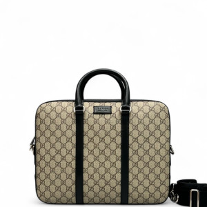 Gucci Briefcase GG Supreme Monogram Black Brown