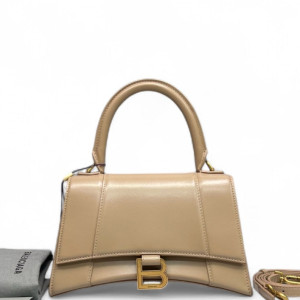 Balenciaga Hourglass Small Calfskin Natural Tan