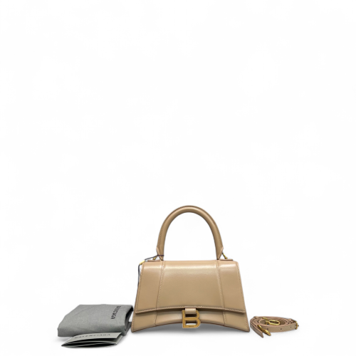Balenciaga Hourglass Small Calfskin Natural Tan