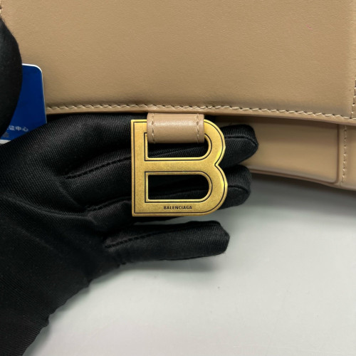 Balenciaga Hourglass Small Calfskin Natural Tan
