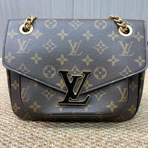 Louis Vuitton Passy Chain Shoulder Bag Monogram Brown
