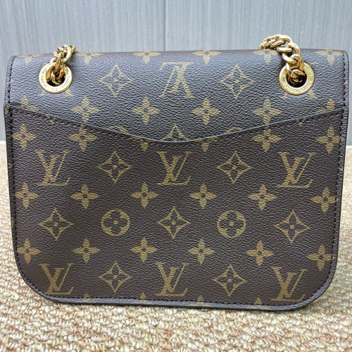Louis Vuitton Passy Chain Shoulder Bag Monogram Brown