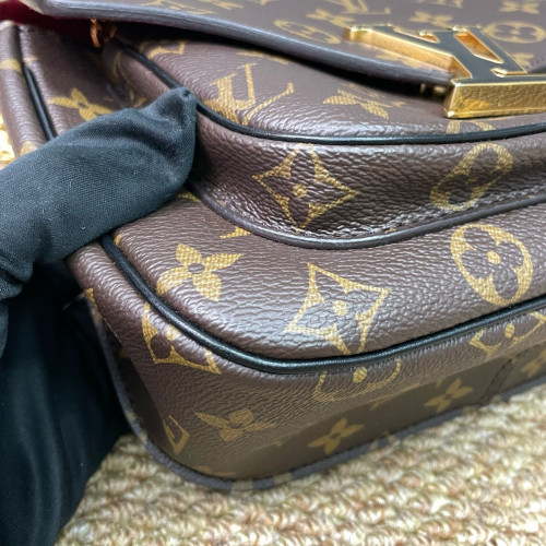 Louis Vuitton Passy Chain Shoulder Bag Monogram Brown