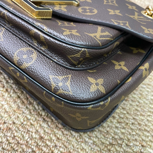 Louis Vuitton Passy Chain Shoulder Bag Monogram Brown