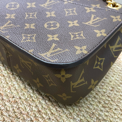 Louis Vuitton Passy Chain Shoulder Bag Monogram Brown
