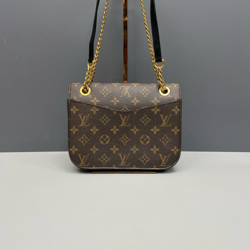 Louis Vuitton Passy Chain Shoulder Bag Monogram Brown