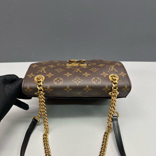 Louis Vuitton Passy Chain Shoulder Bag Monogram Brown