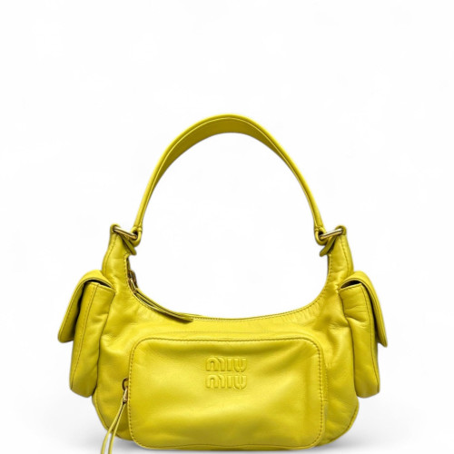 Miu Miu Pocket Bag Cuir Calfskin Yellow