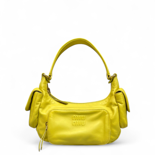 Miu Miu Pocket Bag Cuir Calfskin Yellow