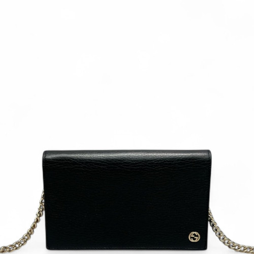 Gucci Wallet On Chain WOC Grained Calfskin Black
