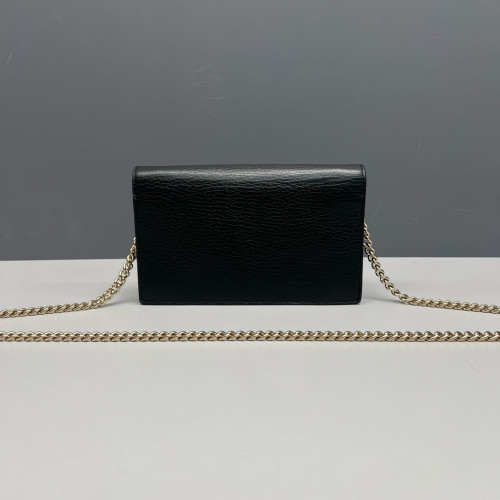 Gucci Wallet On Chain WOC Grained Calfskin Black
