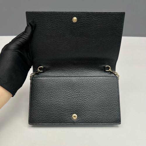 Gucci Wallet On Chain WOC Grained Calfskin Black