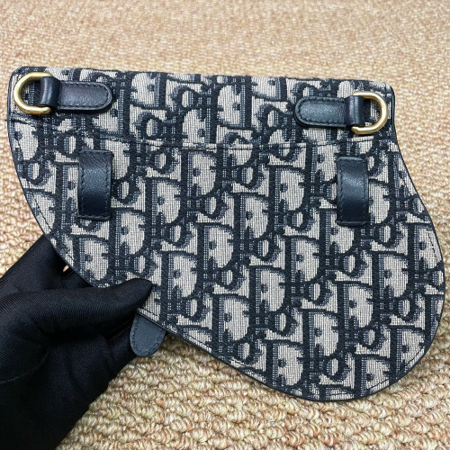 Dior Saddle Belt Pouch Oblique Beige Navy Black