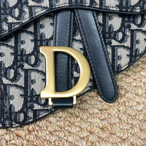 Dior Saddle Belt Pouch Oblique Beige Navy Black