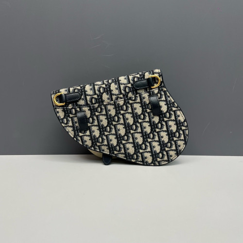 Dior Saddle Belt Pouch Oblique Beige Navy Black