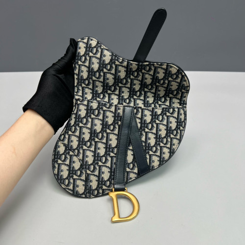 Dior Saddle Belt Pouch Oblique Beige Navy Black