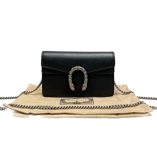 Gucci Super Mini Dionysus Calfskin Black