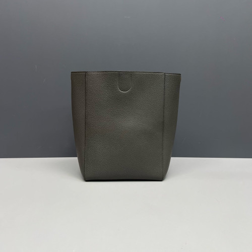 Celine Sangle Small Bucket Bag Grained Calfskin Grey