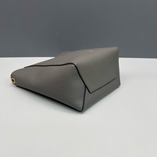 Celine Sangle Small Bucket Bag Grained Calfskin Grey