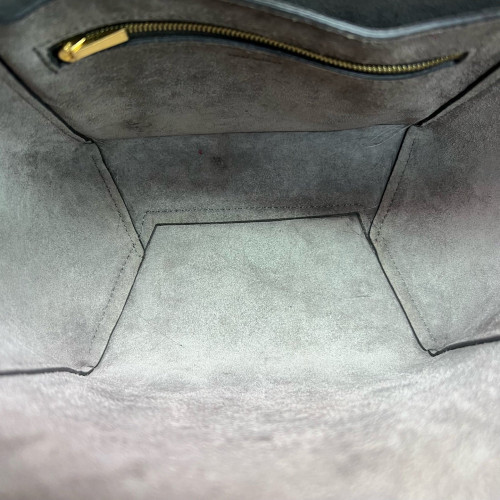 Celine Sangle Small Bucket Bag Grained Calfskin Grey