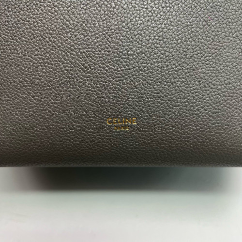 Celine Sangle Small Bucket Bag Grained Calfskin Grey
