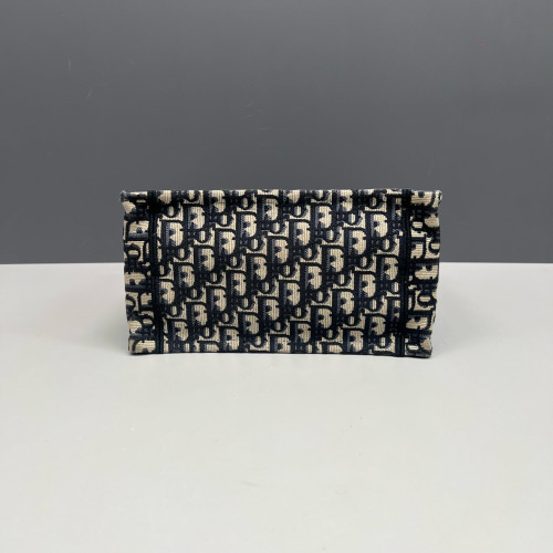 Dior Small Book Tote Oblique Navy Beige Black