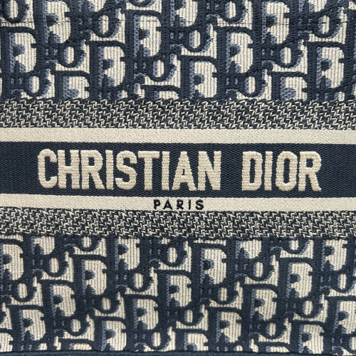 Dior Small Book Tote Oblique Navy Beige Black