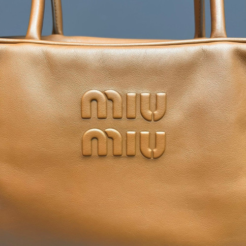 Miu Miu Beau Large Calfskin Brown