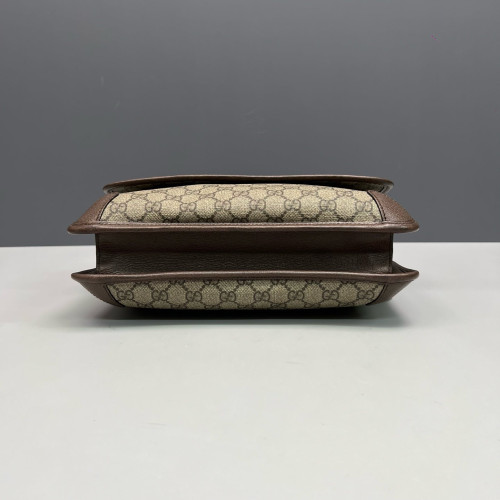 Gucci Web Neo Vintage Double Flap Messenger Bag GG Supreme Monogram Beige Brown Green