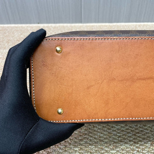 Celine Handbag Macadam Logo Brown